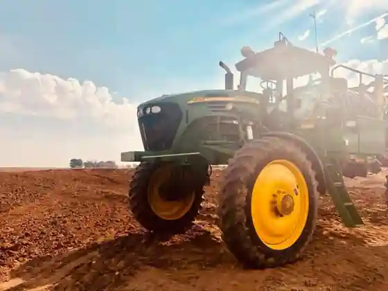 John Deere tractor during agricultural field operations